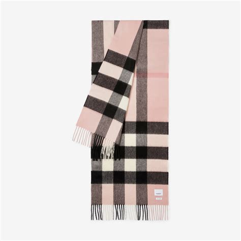 Check Cashmere Scarf in Ash rose 